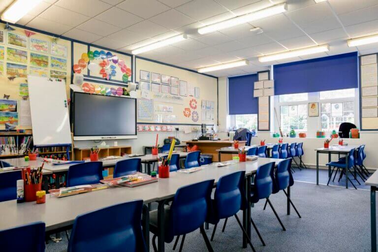 Classroom with digital board