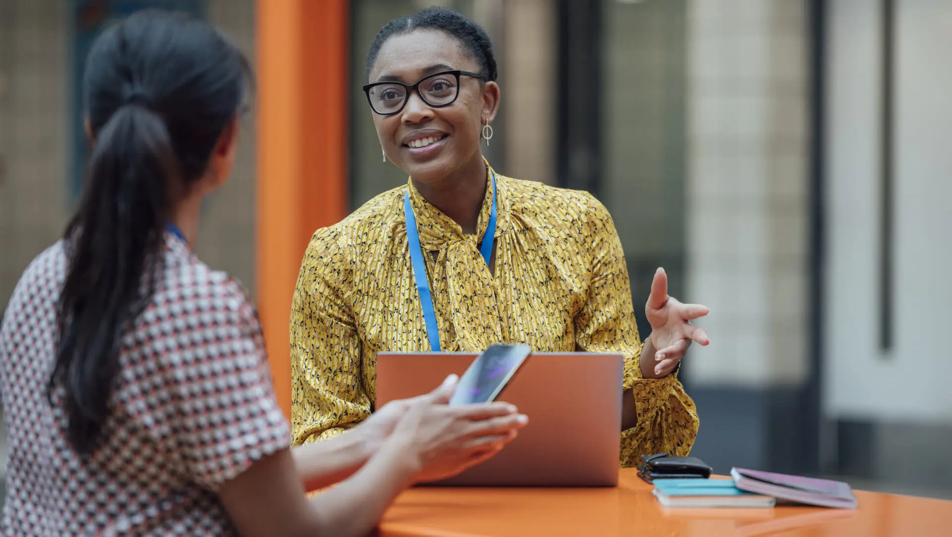 school leaders discussing