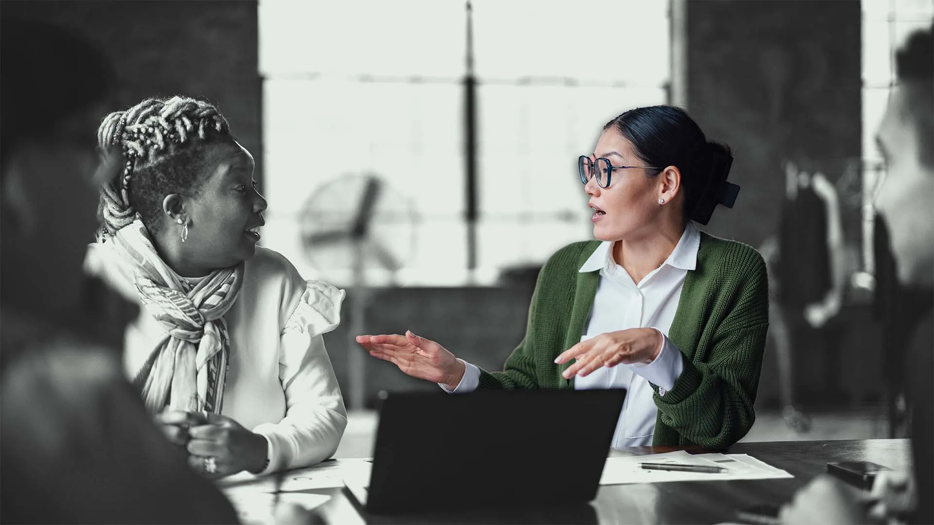 two female discussing